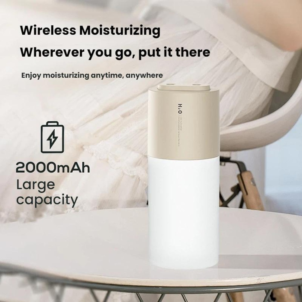 Portable Dual Spray Humidifier With USB Power And Night Light For Bedroom Desk 4