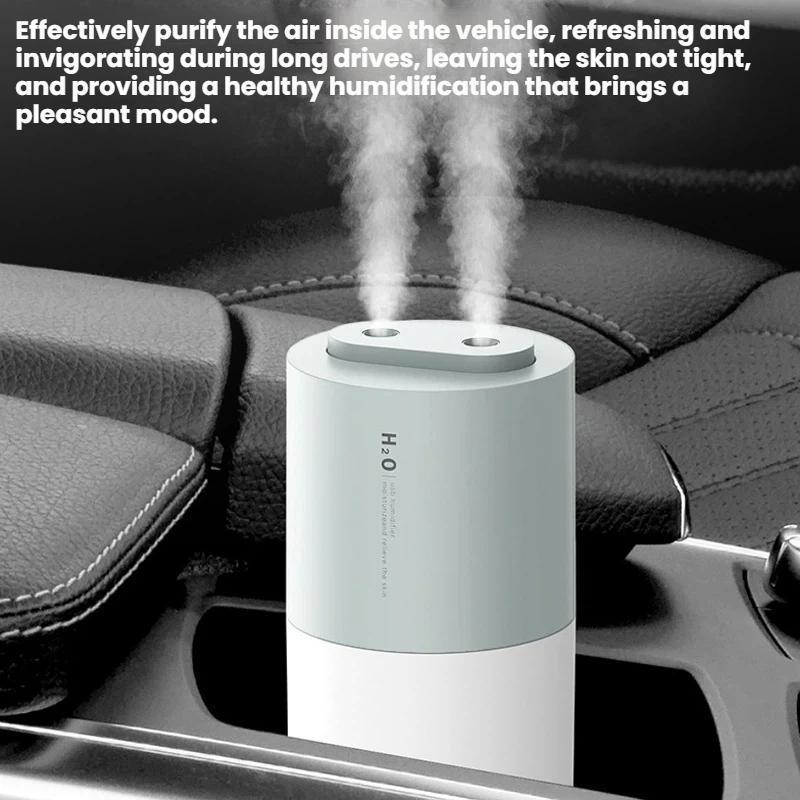 Portable Dual Spray Humidifier With USB Power And Night Light For Bedroom Desk 5