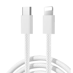 30w fast charging usb c to lightning cable braided durable type c to 8 pin data cable