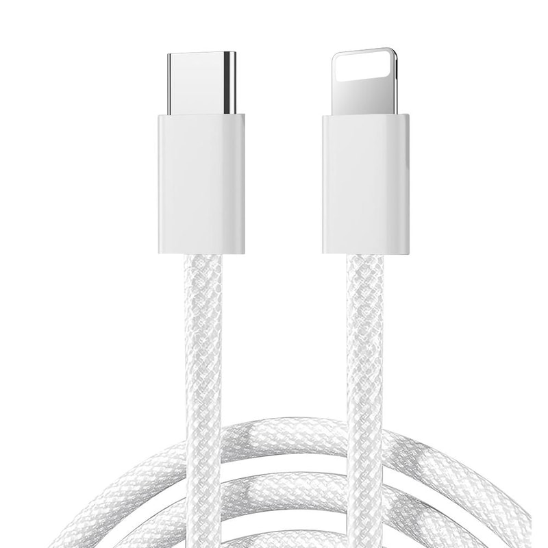 30W Fast Charging USB C To Lightning Cable Braided Durable Type C To 8 Pin Data Cable 0
