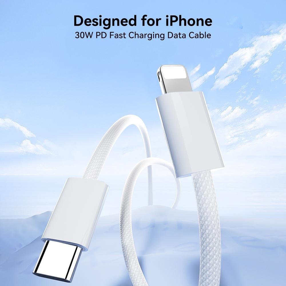 30W Fast Charging USB C To Lightning Cable Braided Durable Type C To 8 Pin Data Cable 1