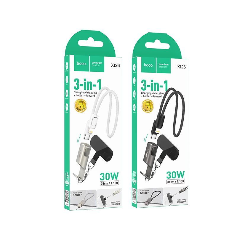 Fast Charging Phone Lanyard Cable With Holder Type C To Lightning Cable Multi Function Design 9