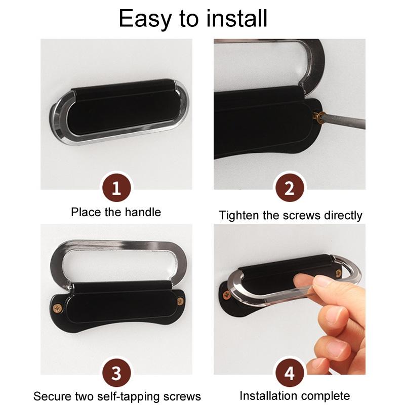 Modern Hidden Drawer Pull Handle Zinc Alloy Cabinet Grip For Sleek Furniture 7