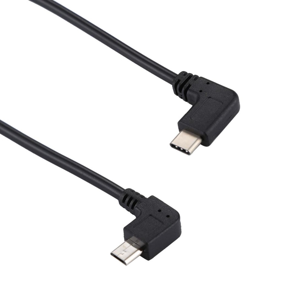 Right Angle USB C To Micro USB Adapter Cable Compact Elbow Fast Charge Sync 3