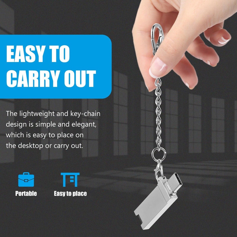Mini Aluminum USB C Adapter USB C To USB Converter With Keychain 8