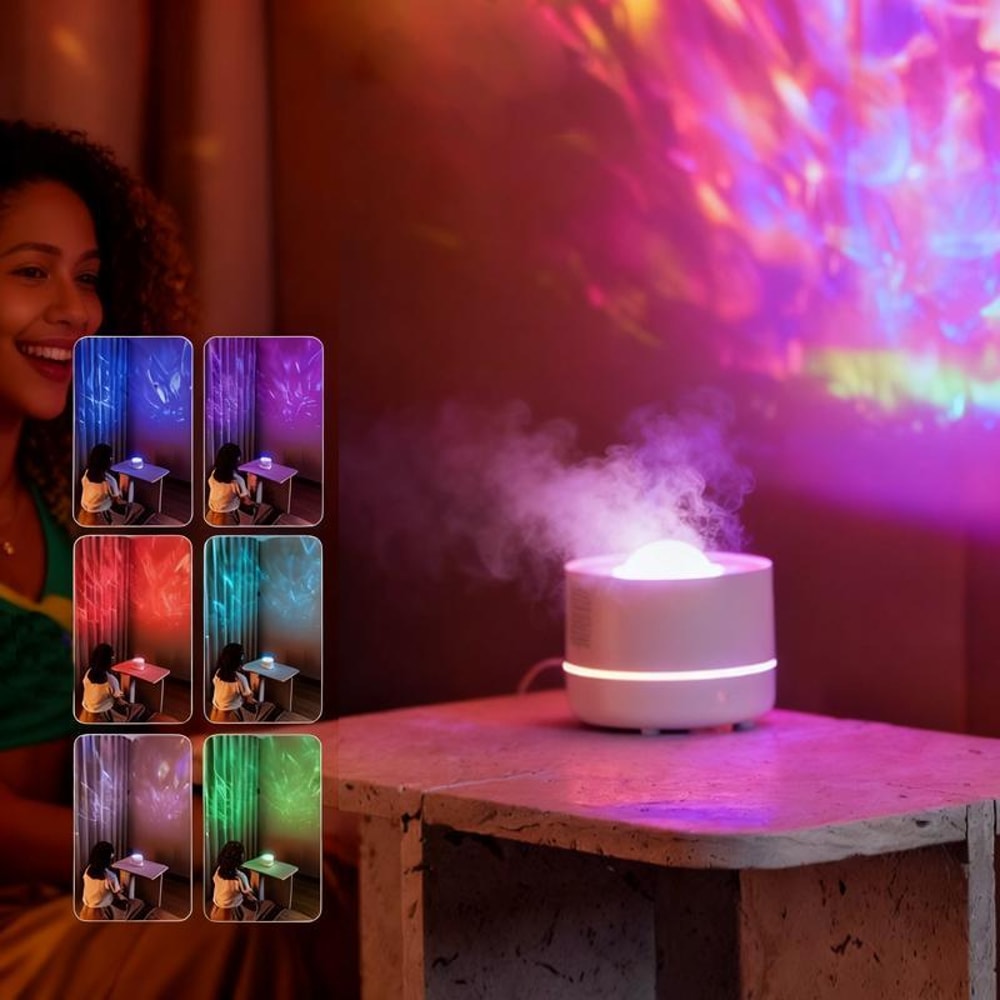 USB Desktop Humidifier With Star Projection Ambient Light 10
