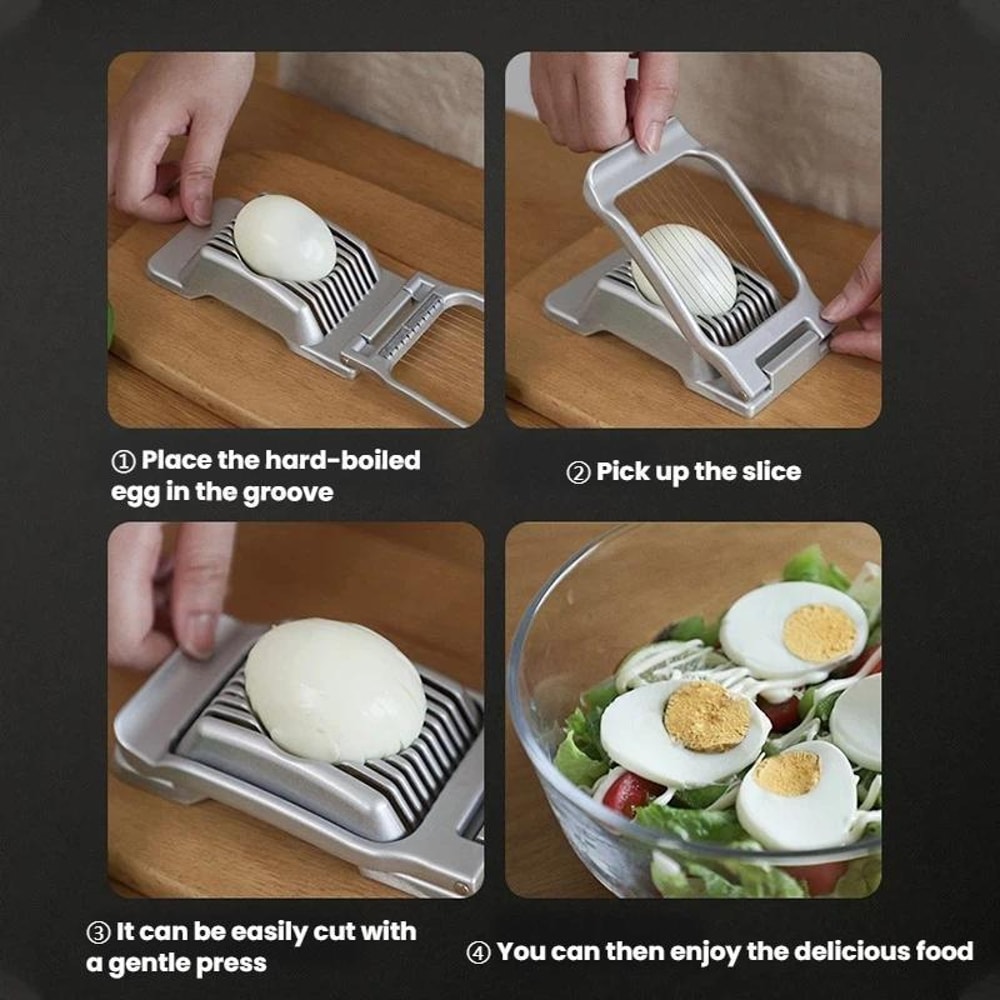 MultiFunction Egg Slicer Aluminum Alloy Cutter For Perfect Slices Kitchen Prep 9