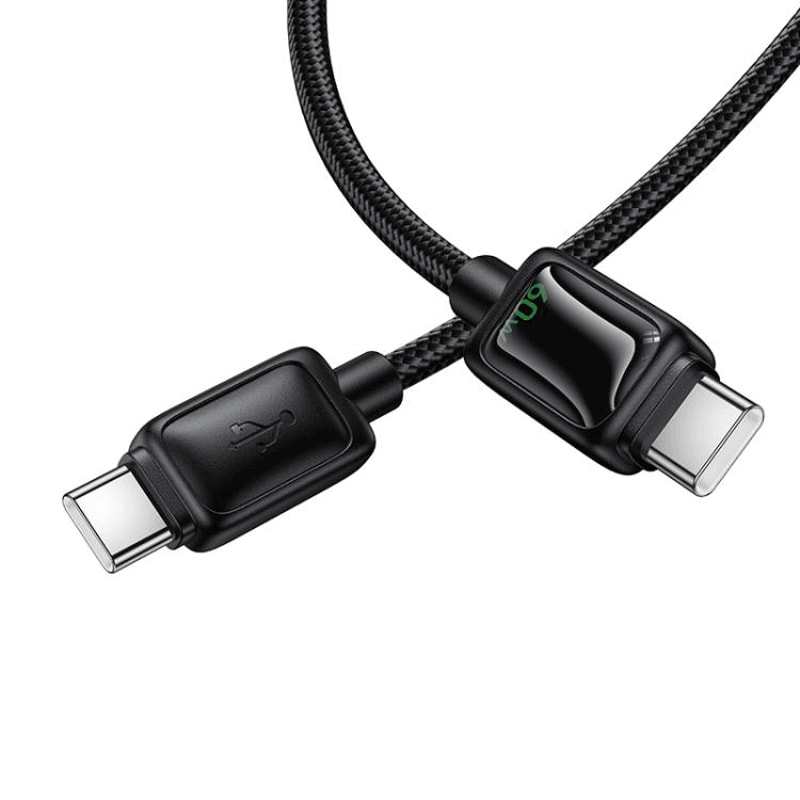 60W USB C Fast Charging Cable With LED Durable Nylon 4