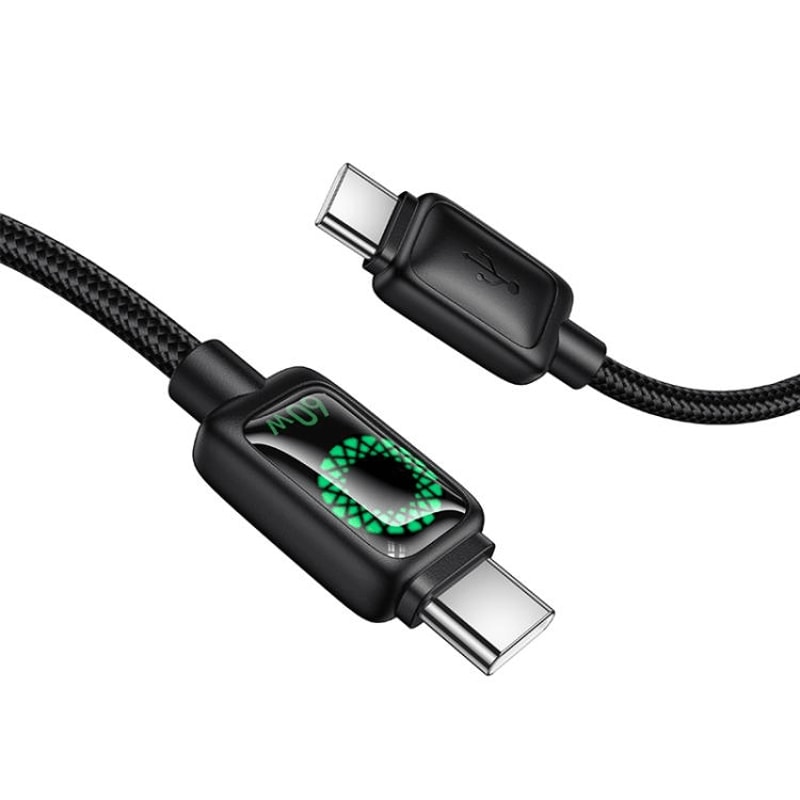 60W USB C Fast Charging Cable With LED Durable Nylon 5