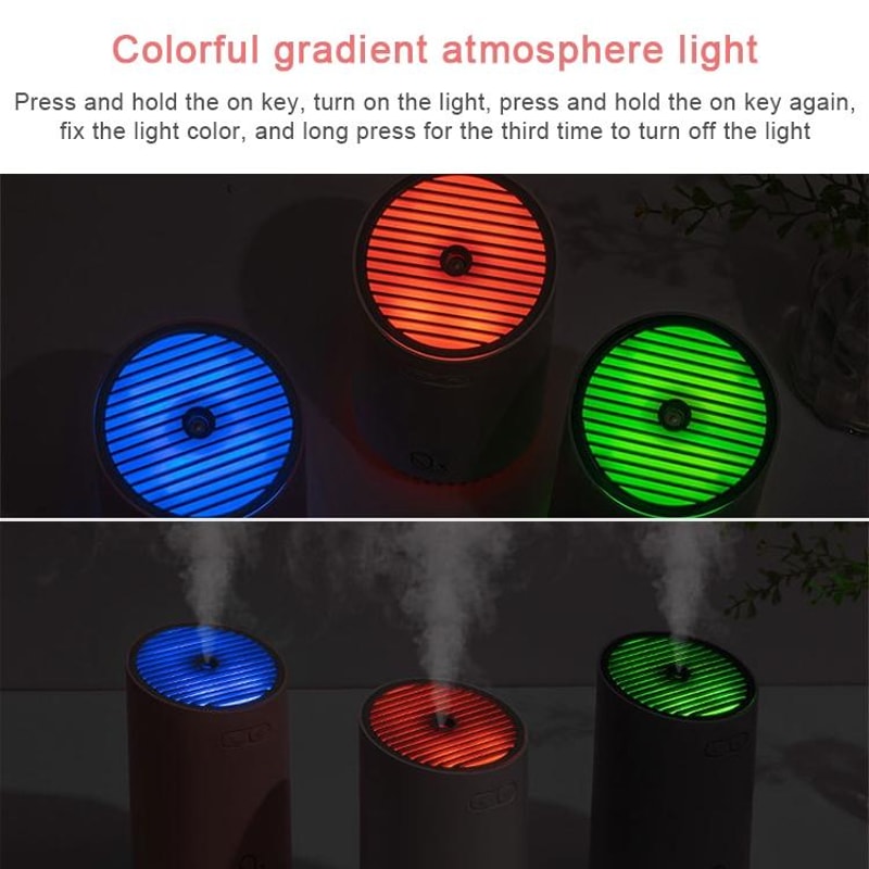 Portable Mini Humidifier USB Rechargeable Cool Mist Desk Humidifier Gray 1