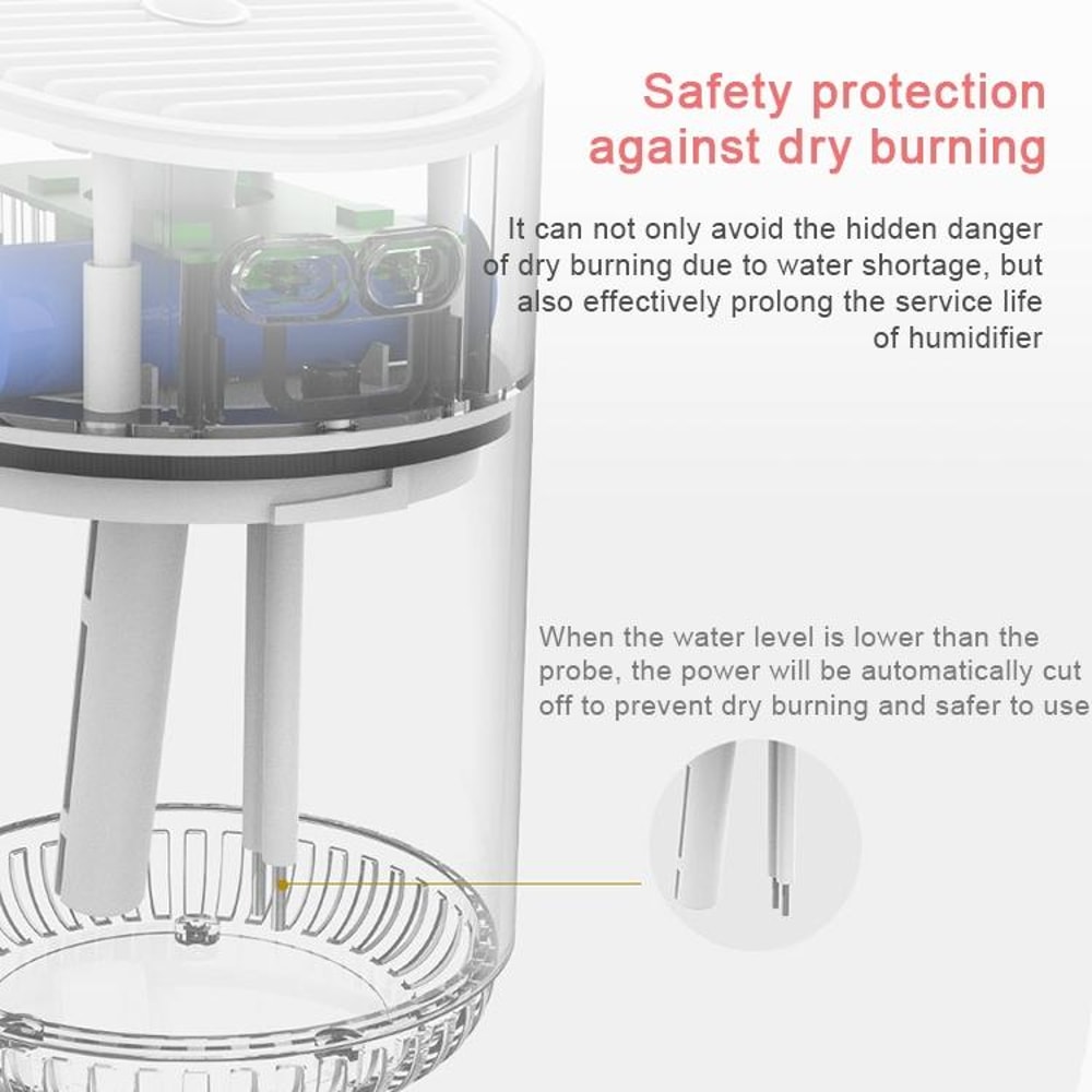 Portable Mini Humidifier USB Rechargeable Cool Mist Desk Humidifier Gray 2