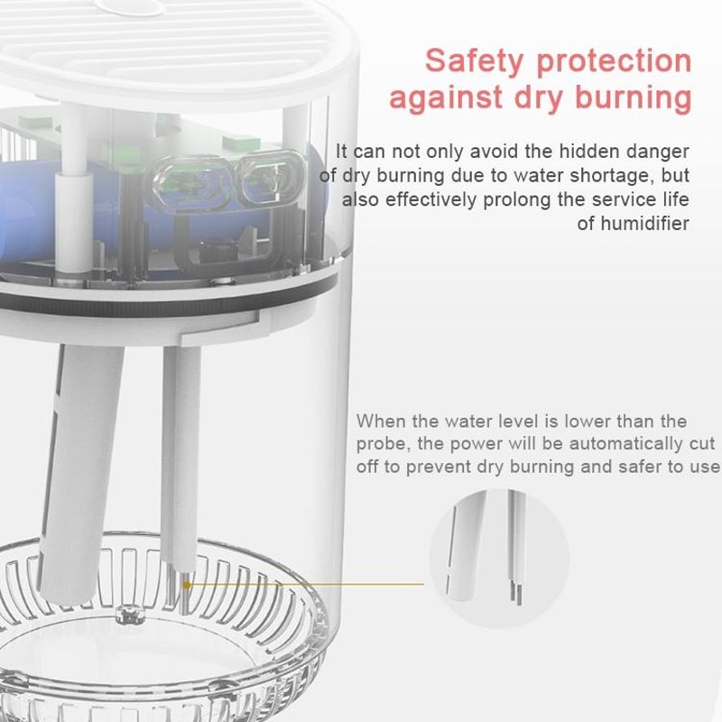 Portable Mini Humidifier USB Rechargeable Cool Mist Desk Humidifier Gray 2