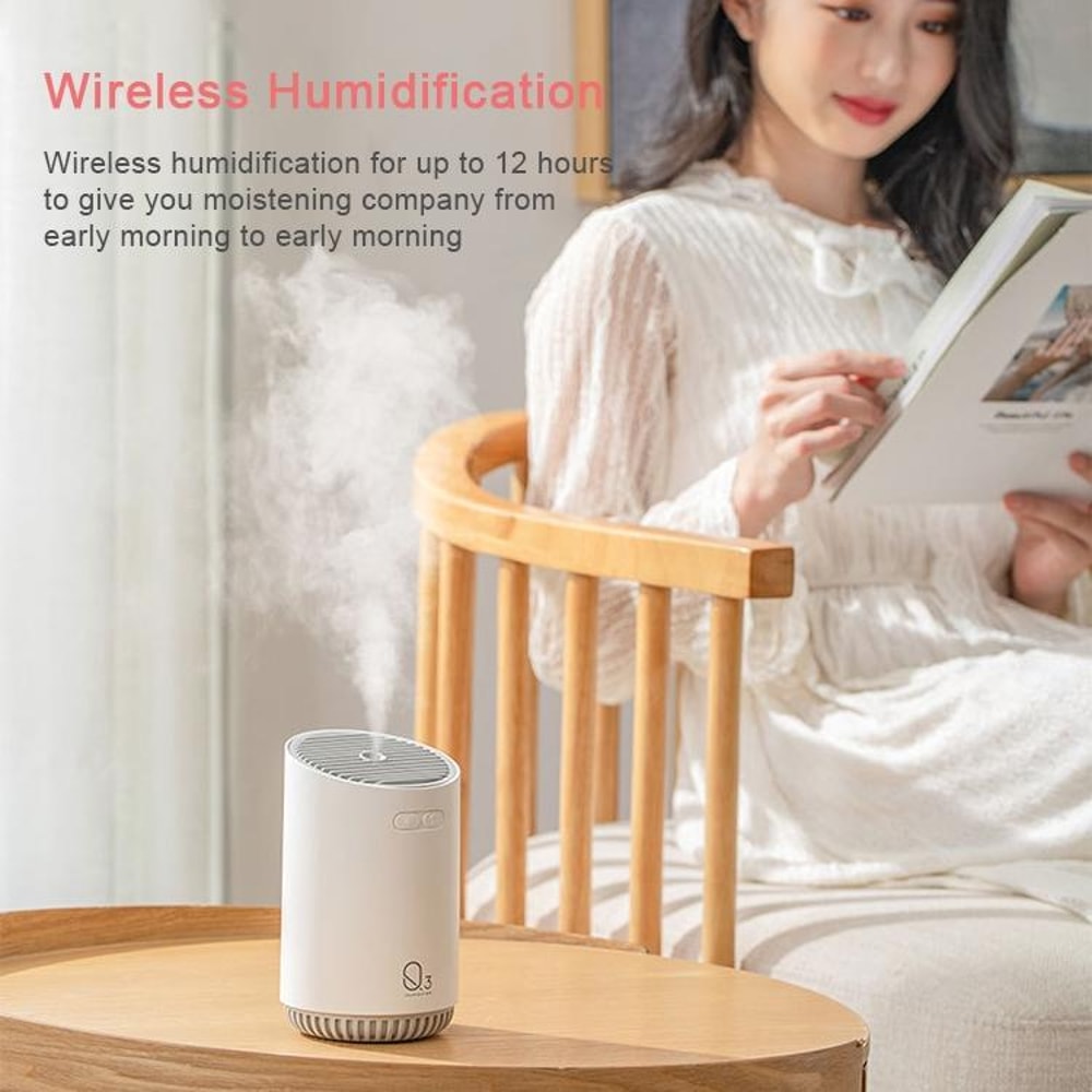 Portable Mini Humidifier USB Rechargeable Cool Mist Desk Humidifier Gray 7