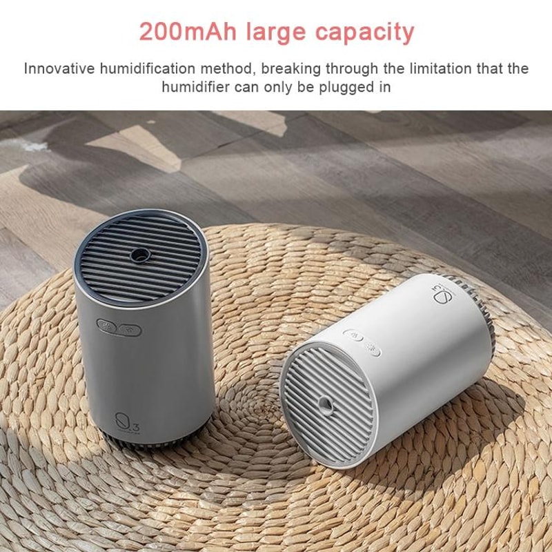 Portable Mini Humidifier USB Rechargeable Cool Mist Desk Humidifier Gray 4