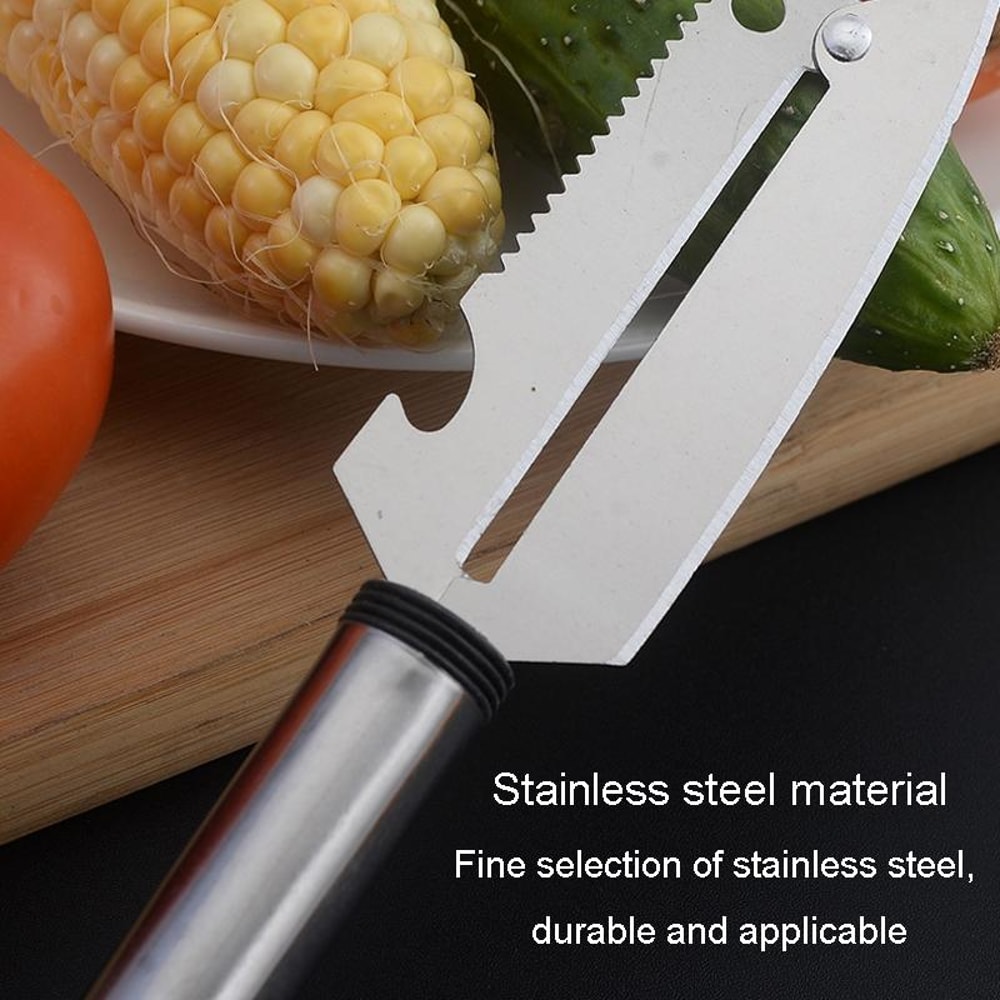 Multifunctional Stainless Steel Paring Knife with Fruit & Vegetable Scraper Bottle Opener Tool