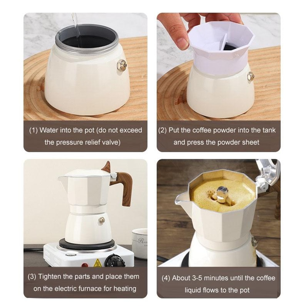 Dual Valve Moka Pot Mini Stovetop Espresso Maker For Camping 6