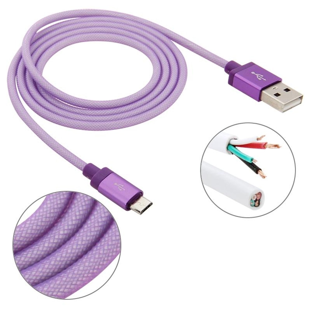 Premium Metal Head Micro USB Cable Fast USB Charging Cable Durable Data Sync Cable