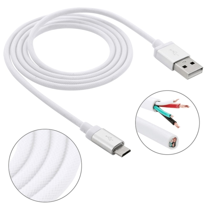 Premium Metal Head Micro USB Cable Fast USB Charging Cable Durable Data Sync Cable 8