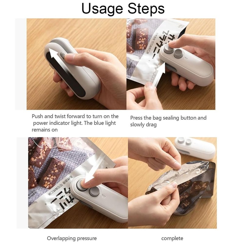 2in1 Rechargeable Mini Bag Sealer With Cutter Magnetic Portable Heat Sealer 9