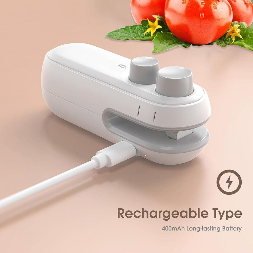 2in1 Rechargeable Mini Bag Sealer With Cutter Magnetic Portable Heat Sealer 6