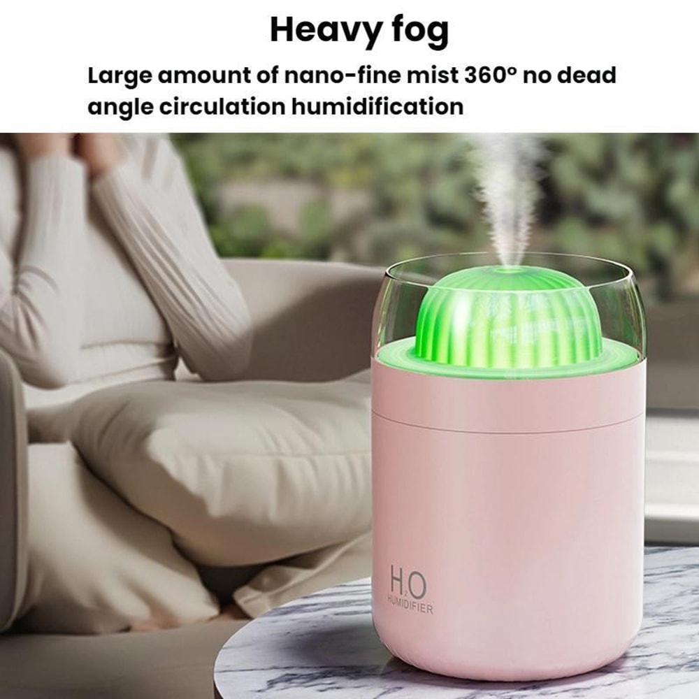 Cactus USB Humidifier Mini Car And Desk Cool Mist Night Light 8