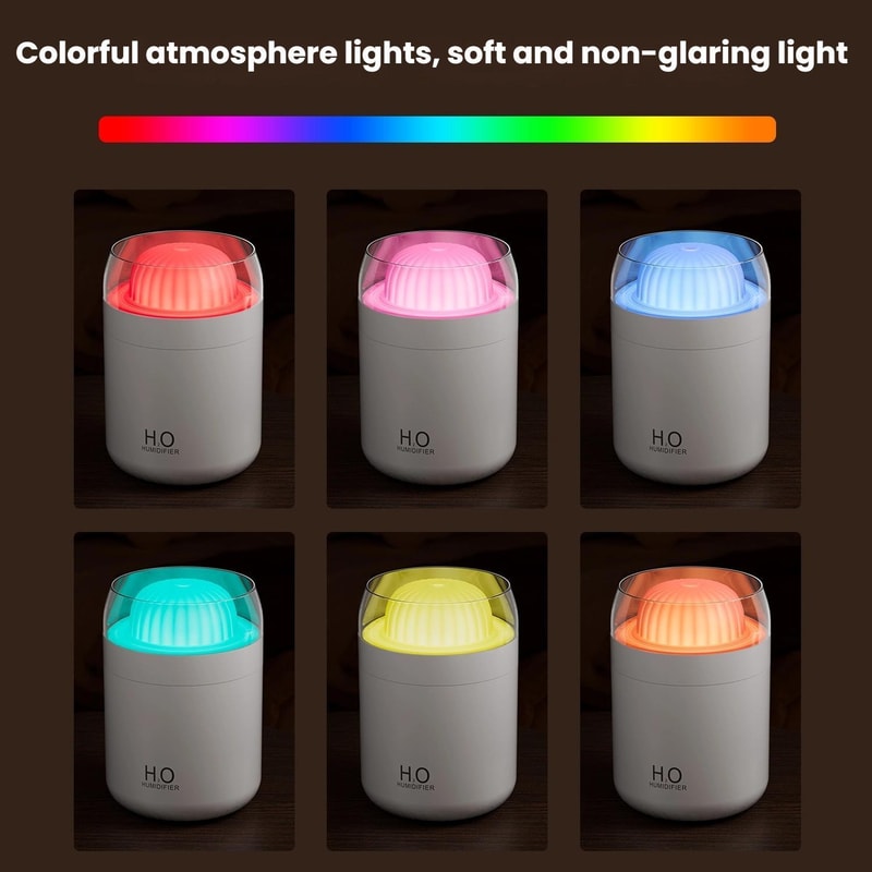 Cactus USB Humidifier Mini Car And Desk Cool Mist Night Light 5