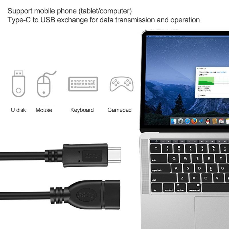 USB C OTG Adapter Cable Fast 10Gbps Data Transfer USB C To USB A Female Converter 2
