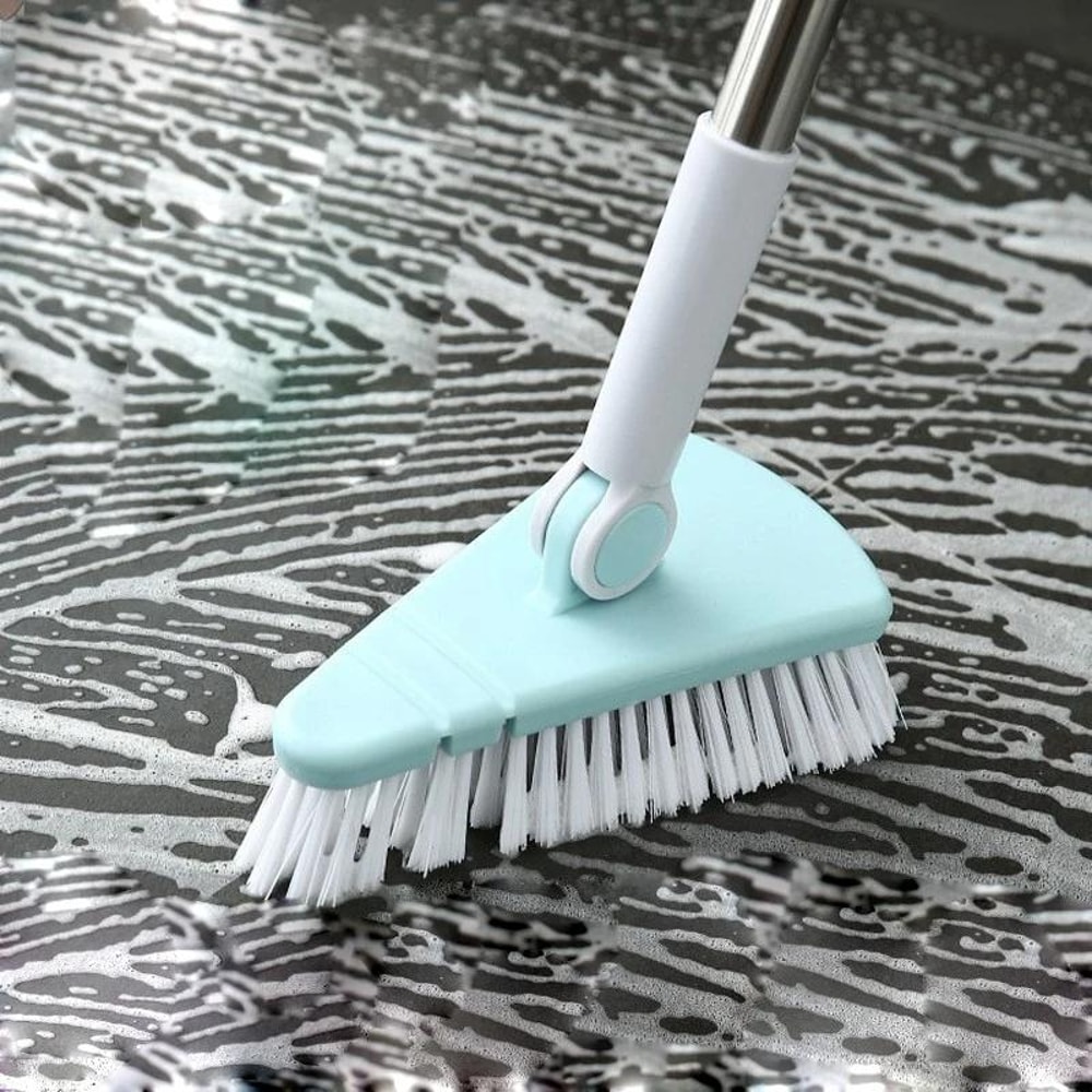 Triangular Corner Cleaning Brush With Long Handle Stiff Bristles For Deep Floor Scrubbing 10
