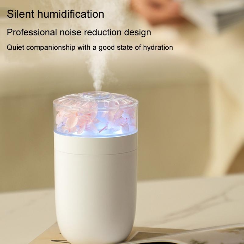 Flower Glow USB Humidifier With Aroma Diffuser Ambient Light For Home Car Office 2