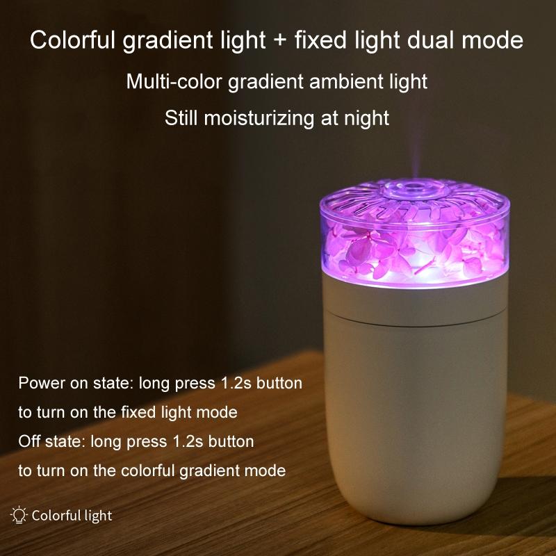 Flower Glow USB Humidifier With Aroma Diffuser Ambient Light For Home Car Office 7
