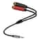 Gold Plated 35mm To 635mm Splitter Audio Y Cable TRS To Dual TS Adapter 0
