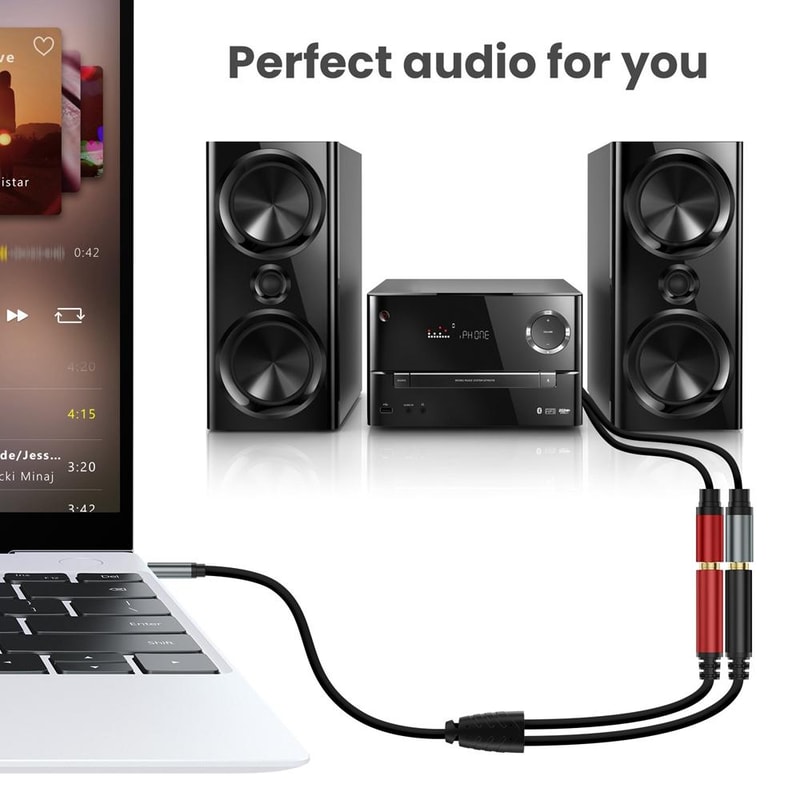 Gold Plated 35mm To 635mm Splitter Audio Y Cable TRS To Dual TS Adapter 8