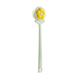 household bathroom long handle soft bristle flower shower brushgreen