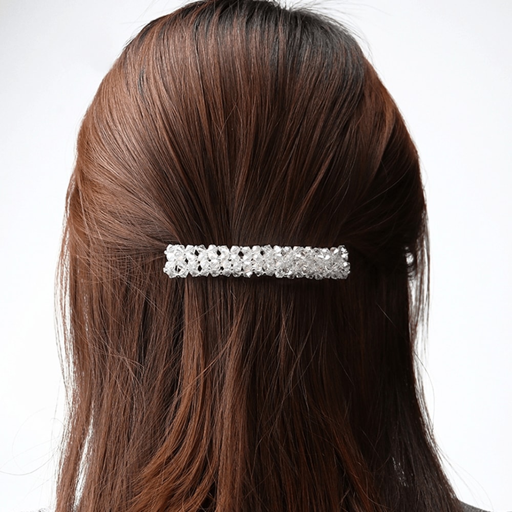 Crystal Rhinestone Hair Clip For Girls Elegant Elastic Hair Accessory 8