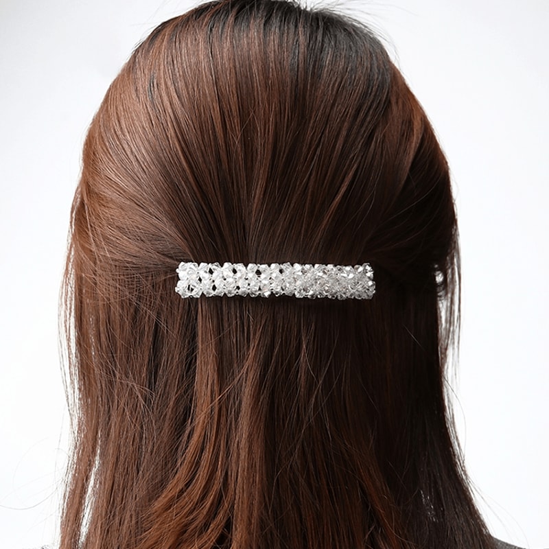 Crystal Rhinestone Hair Clip For Girls Elegant Elastic Hair Accessory 8