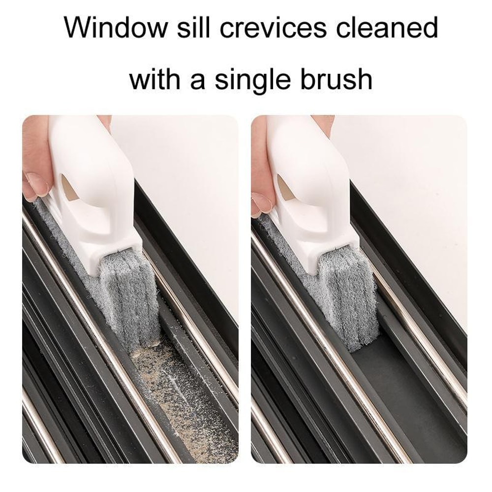 2in1 Window Groove Cleaning Brush Set Window Track Cleaner With Crevice Tool 7