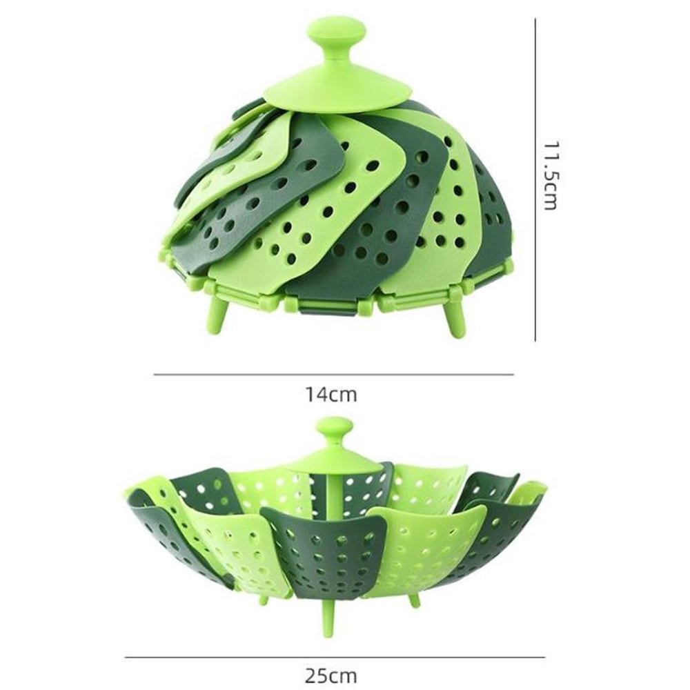 Foldable Silicone Vegetable Steamer Basket Collapsible Kitchen Strainer 1