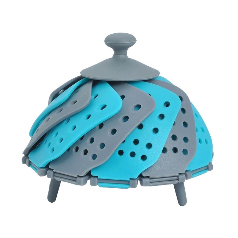 Foldable Silicone Vegetable Steamer Basket Collapsible Kitchen Strainer 8