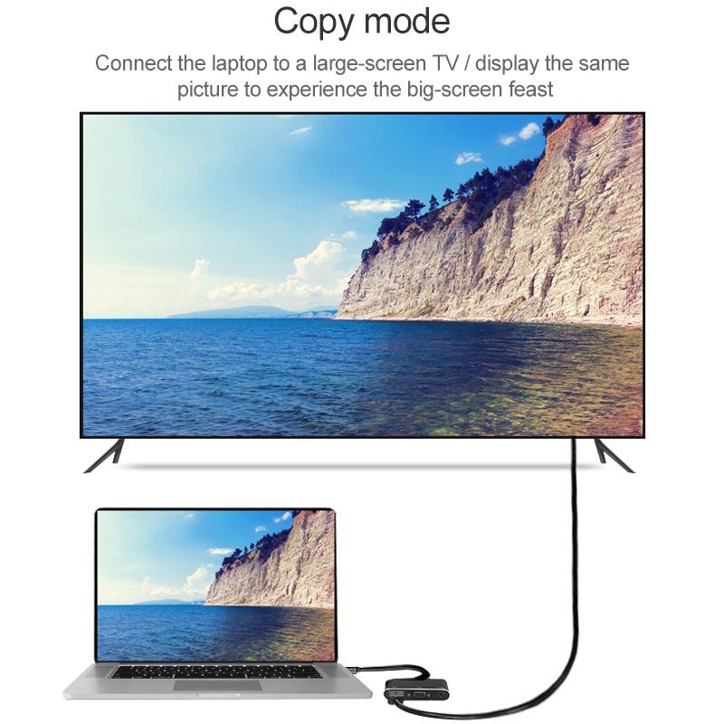 USB C To HDMI VGA Adapter 4K Multiport Hub With Audio And USB 6