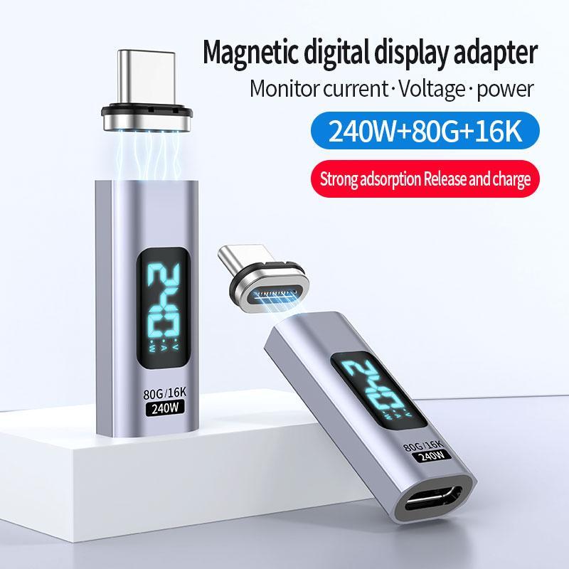 Magnetic USB C Adapter 240W Display Quick Connect Extender