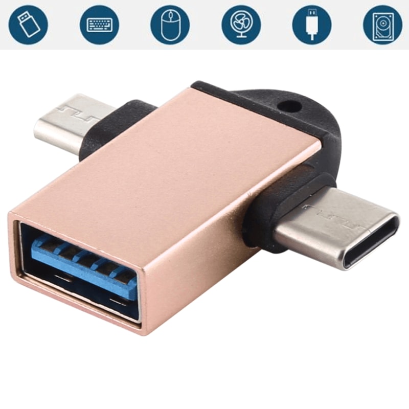 3 In 1 USB C OTG Adapter USB 30 Female To Type C Micro USB Fast Data Connector 5