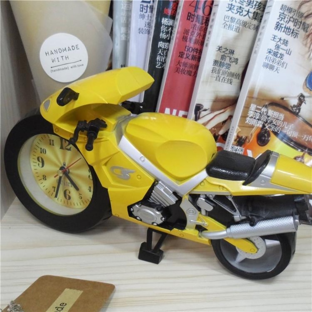 Vintage Motorcycle Alarm Clock Decorative Bike Desk Clock For Home Office Decor 2