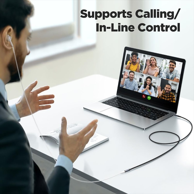 35mm AUX Adapter Cable HiFi Stereo Audio Extender For Headphones Car Speakers 8