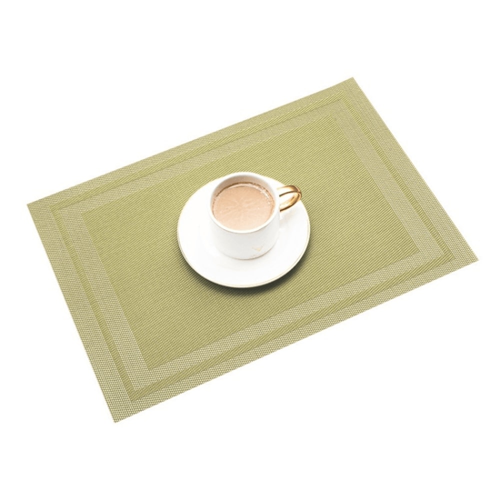HeatResistant Placemats NonSlip Table Mats Washable PVC Woven Dining Mats Set 6