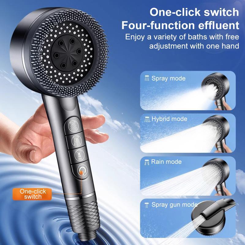 Filtered Shower Head High Pressure Handheld with One-Touch Stop