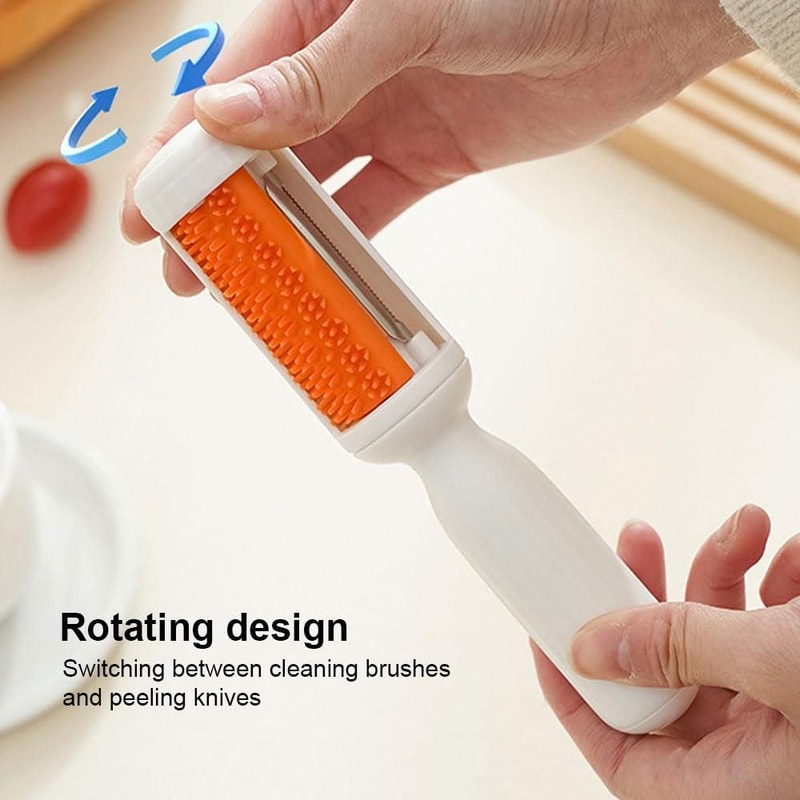 Fruit And Vegetable Peeler With Cleaning Brush Ergonomic Kitchen Tool 4