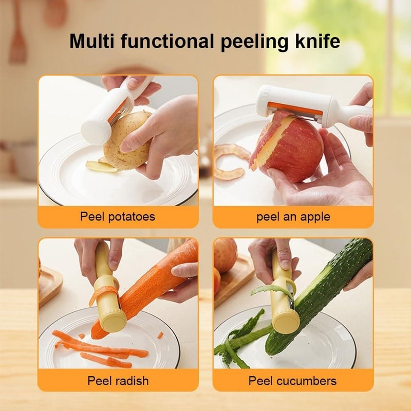 Fruit And Vegetable Peeler With Cleaning Brush Ergonomic Kitchen Tool 5