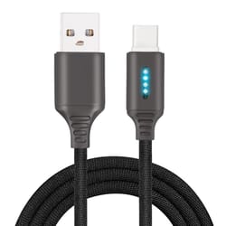 usb c led charging cable with auto power off durable zinc alloy fast data sync