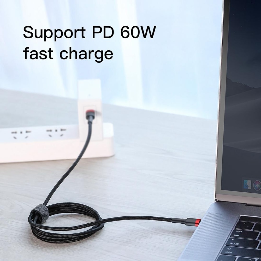 60W PD USB C Fast Charging Cable 2m Durable Braided Type C Charger Cord 10
