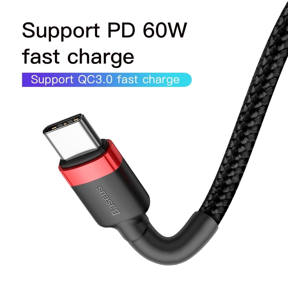 60W PD USB C Fast Charging Cable 2m Durable Braided Type C Charger Cord 6